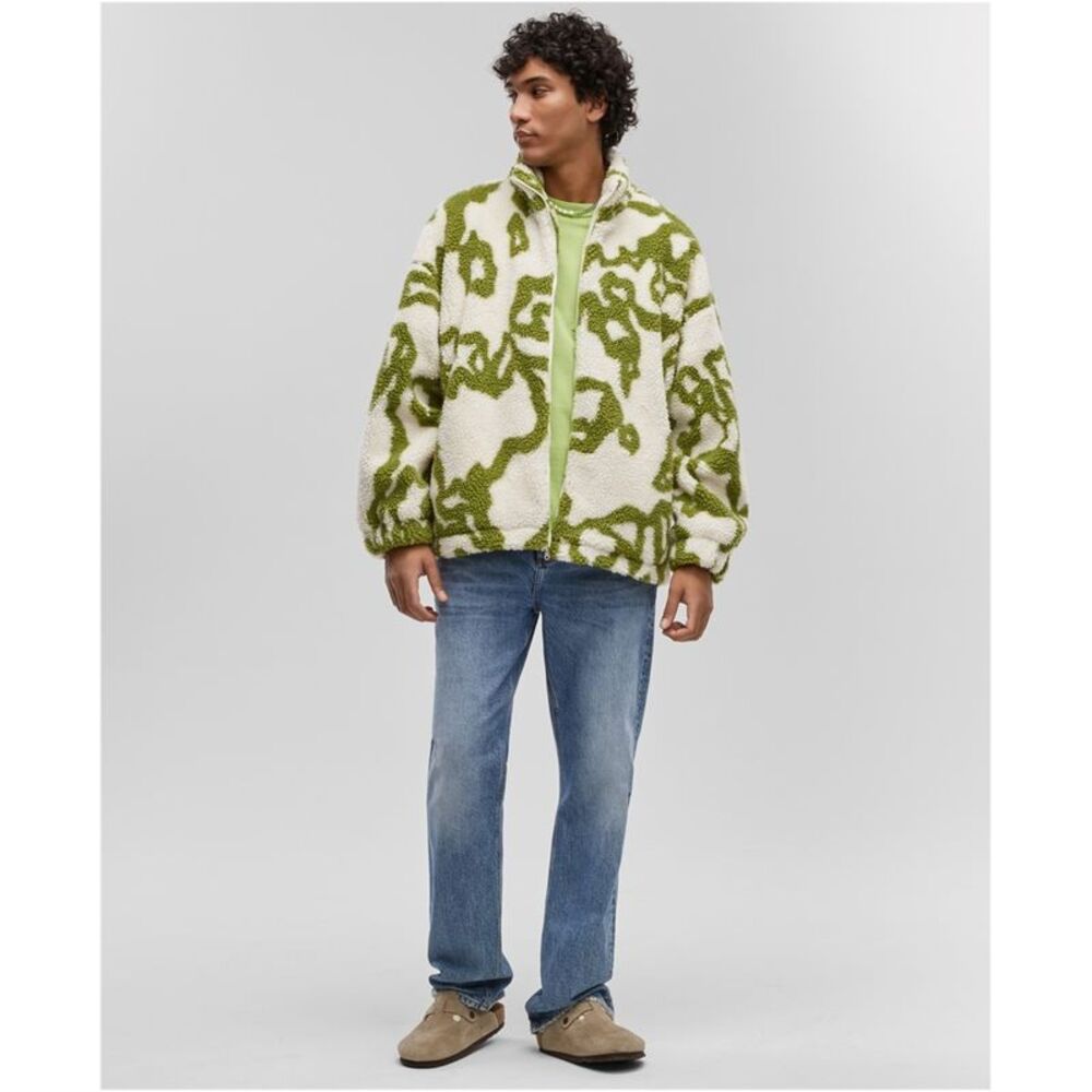Mode Of One Mens Jacquard Zip-Front Sherpa Fleece Jacket, NWT